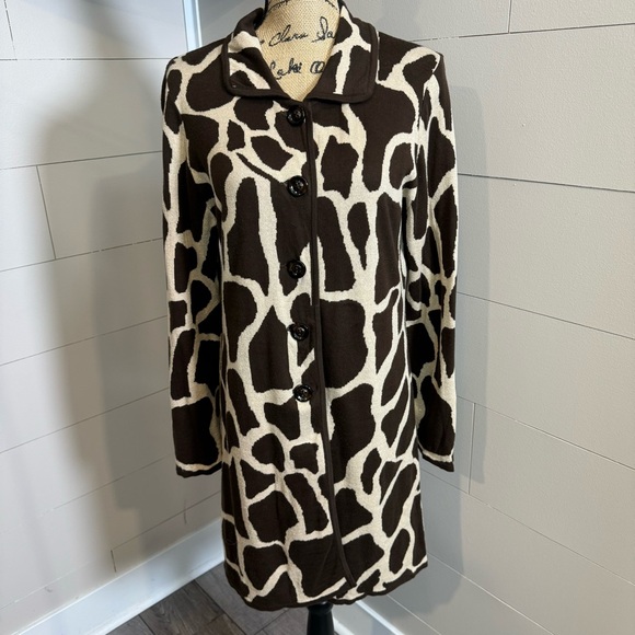 A’ la Carte Long Animal Print Sweater Medium - Picture 1 of 6